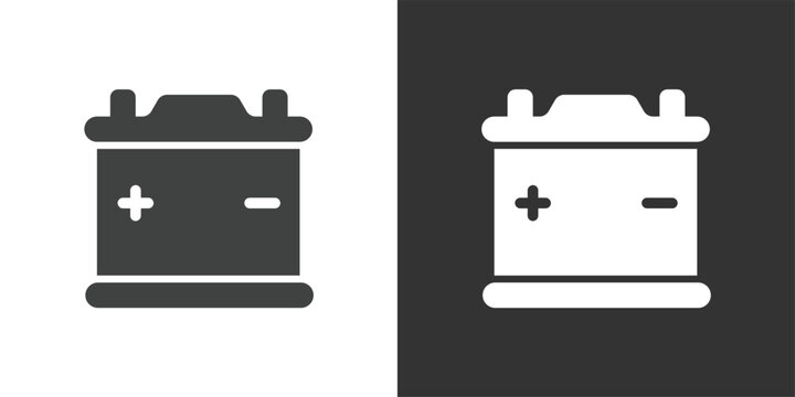 Car Battery or Vehicle Battery icon. Solid glyph series icon