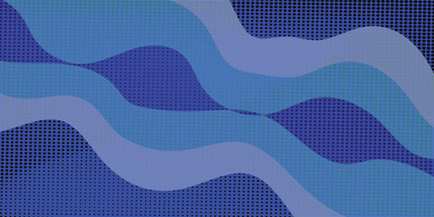 Flowing particle waves, abstract vector background, smooth flowing curved wave arrangement. Futuristic 3D mesh of dots.