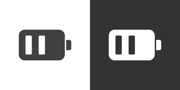 Half-Full Battery icon. Solid glyph series icon