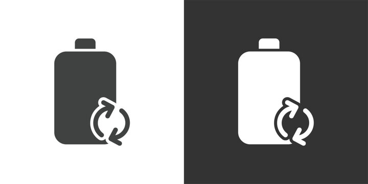 Battery Replacement or Update icon. Solid glyph series icon