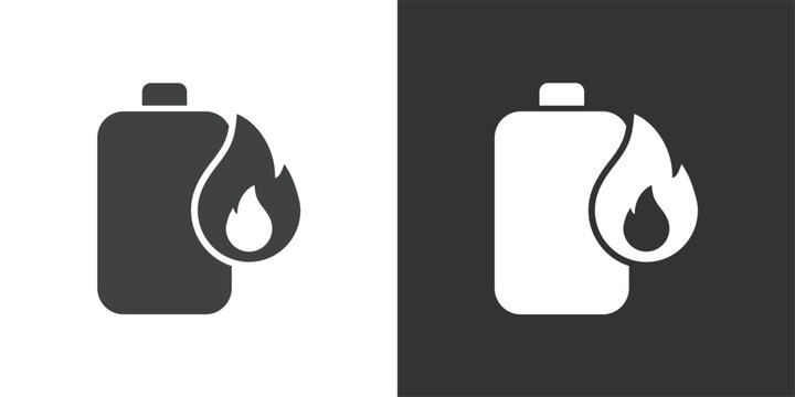 Heat Energy or Flammable icon. Solid glyph series icon