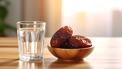 Dates and Water - A Simple Iftar Meal for Ramadan.