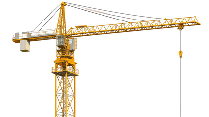 Yellow Construction Crane Isolated Transparent