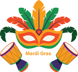 Mardi Gras Carnival Celebration Illustration
