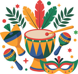 Mardi Gras Carnival Celebration Illustration