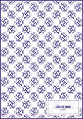 Creative coins shape pattern with unique purple style