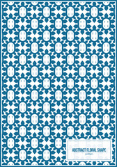 beautiful blue floral shape patterrn with abstract style