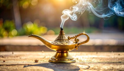 Golden Lamp of Wishes - A Magical Arabian Nights Dream.