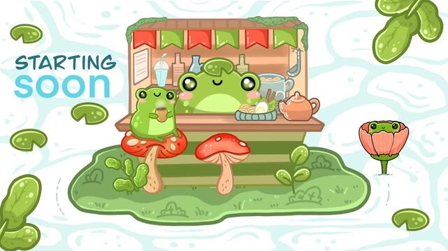 Frog Twitch Overlay, Animated Screen Stream, Stream Overlay, Stream Scenes, Twitch Overlay,  BRB, Starting Soon, Ending Soon, Thanks for Watching,