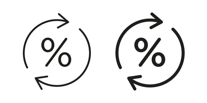 Exchange rate icons in a black filled and outlined style. Set of vector icons