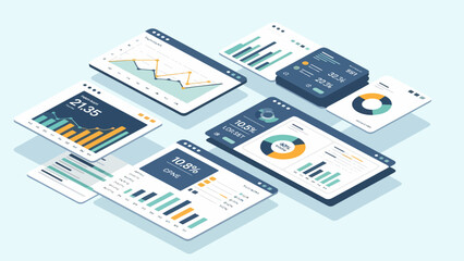 Isometric Data Visualization on Multiple Devices for Business Analytics.