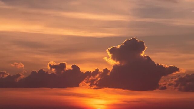 Dramatic sunset sky with clouds and sunlight for nature and scenic concepts