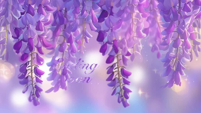 Animated Screen Stream, Wisteria Flowers, Scenes Twitch, Violet Floral Youtube, Aesthetic Theme, Overlay Set, Violet Stream Theme