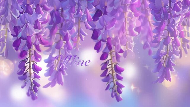 Animated Screen Stream, Wisteria Flowers, Scenes Twitch, Violet Floral Youtube, Aesthetic Theme, Overlay Set, Violet Stream Theme