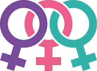 Colorful Feminine Symbol Illustration for International Women's Day Empowerment and Equality Campaigns