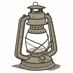 old oil lamp isolated