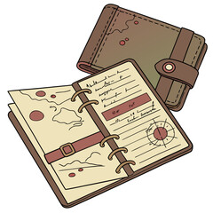 vector illustration of a notebook with a pen