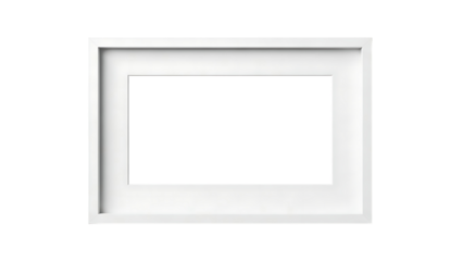 Empty picture frame on transparent background