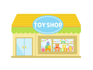 カラフルなおもちゃ屋の建物イラスト