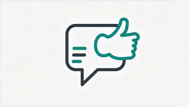 Animated Icon Possitive Feedback. suitable for Feedback symbol. Outline element on white background. 4K video