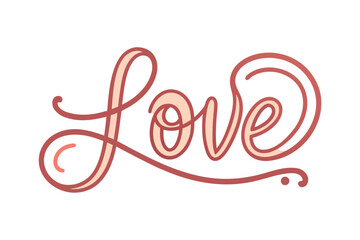 love typography vector icon, romantic love lettering design, heart text typography icon, love word creative lettering, romance typography vector icon, love text decorative design