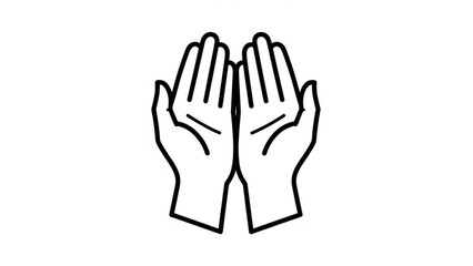 Obraz premium A minimalist vector graphic illustration of two hands clasped together in prayer or celebration