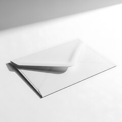 White envelope on top of another white envelope on plain white surface