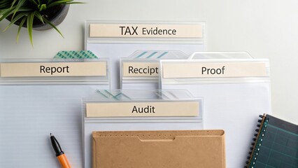 Organized Tax Documents and Evidence for Efficient Financial Management and Record Keeping