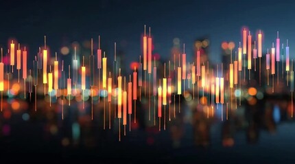 Vibrant stock market data visualization with dynamic graphs - Powered by Adobe