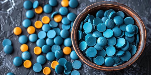 Colorful Round Beads in Bowl and Scattered