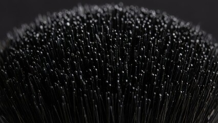 Close-up of a dense cluster of black bristles or fibers creating a textured, abstract pattern.