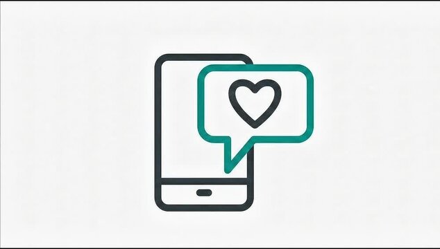Animated Icon Social Media. suitable for Feedback symbol. Outline element on white background. 4K video