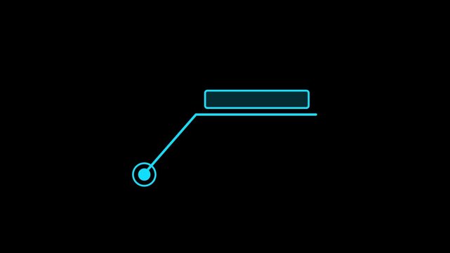 Line HUD icon elements with text technology. Hud callout rectangle text box animation.