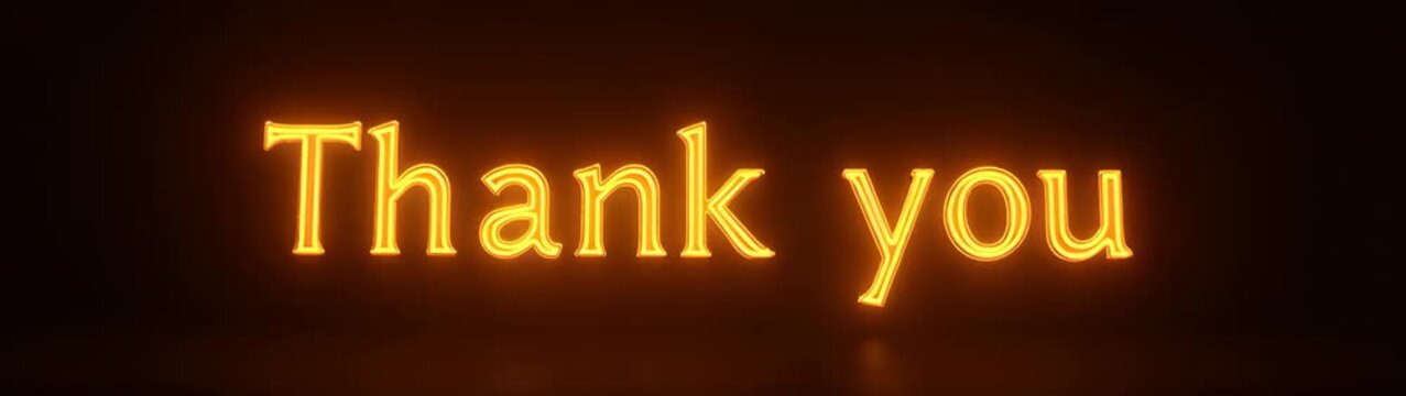 Neon sign that says thank you