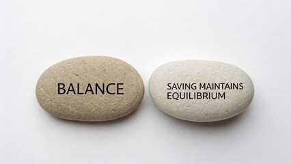 Inspirational stones representing balance and saving to maintain equilibrium for personal finance and well-being