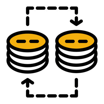 Migrate Relay Sync Send Icon from Network and Database Icon Collection (Outline Color Lineal style)