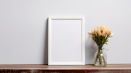 frame mockup on wall in living room