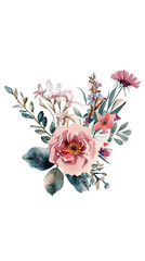 watercolor floral bouquet, wedding flower