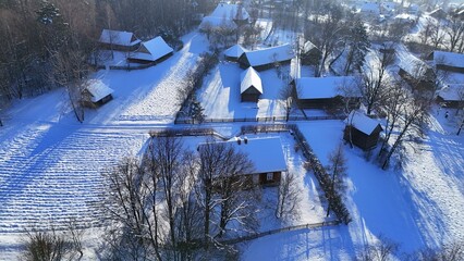 Sądecki Park Etnograficzny, największe muzeum skansenowskie w Małopolsce, prezentujące architekturę drewnianą i tradycyjną kulturę ludową Sądecczyzny. Nowy Sącz, Małopolska, Polska, Europa