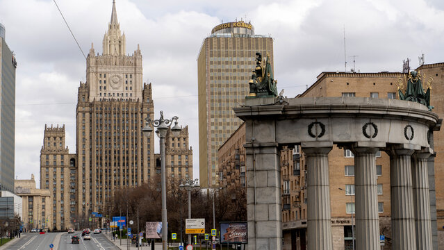 Moscow, Russia, September 04, 2025: the building of the Ministry of Foreign Affairs of Russia