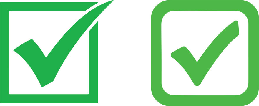  check mark box icon set vector green eps