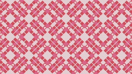 Pink and Red Diamond Grid Background, Heart‑Accent Plaid Texture &mdash; Glossy Luminous Geometric Valentine Pattern for Cards, Banners, Flyers, Invitations, Social Media, Marketing, Decor