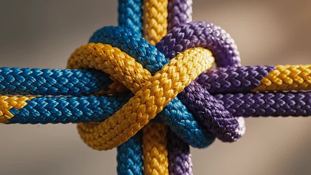 A Colorful Display of Interwoven Ropes in a Repeating Pattern Formation