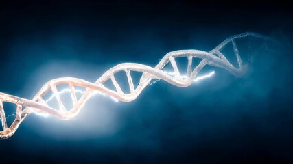 Dna helix gene science blue electricity energy abstract technology glowing dna strand genetic science biotechnology concept with - Powered by Adobe