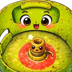cute cartoon illustration of LPG gas cylinder