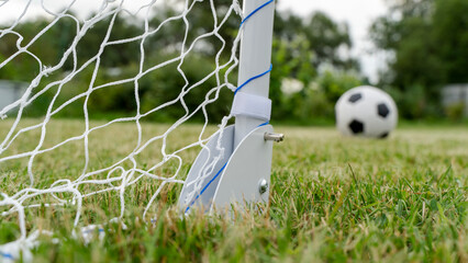 Football field with soccer goals © I