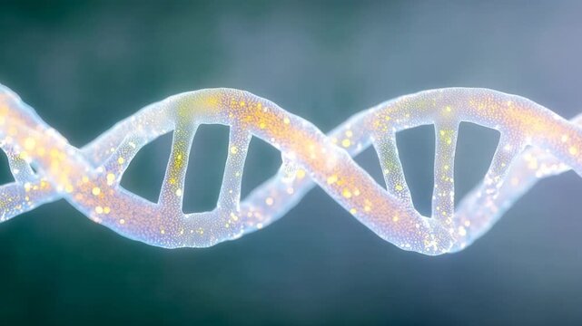 Dna helix science biotechnology genetics strand molecule structure abstract glowing particle double helix genetic code molecular