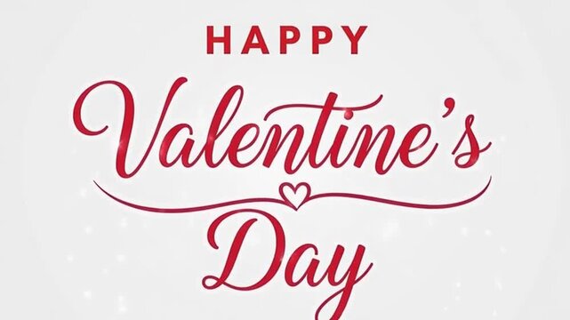 Valentine's Day greeting card with elegant red script on white background