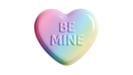 Colorful heart candy with message