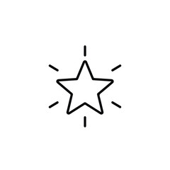 Obraz premium Minimalist sparkling star line icon on white background